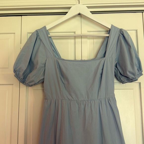 Astr Sky Blue Puff Sleeve Midi Dress - Picture 5 of 12